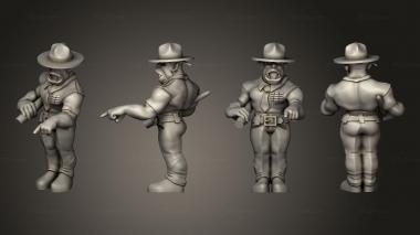 Military figurines Troll Male Drill Instructor 3d model