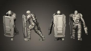 Military figurines Trooper 3 Shield 3d model
