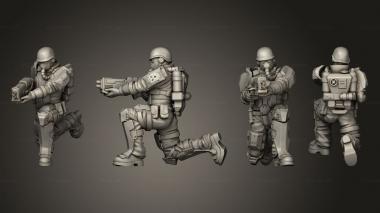 Military figurines Trooper 4 Kneeling 3d model