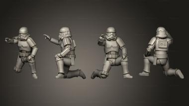 Military figurines Trooper Kneeling 3d model