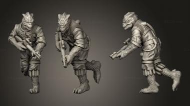 Military figurines Lizard hunter 3d model