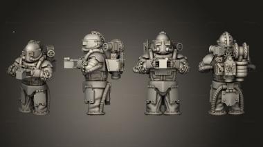 Military figurines Troopers gunner 001 3d model