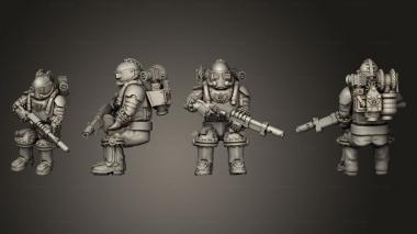 Military figurines Troopers gunner 002 3d model