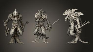 Military figurines Lizardfolk Axe Daredevil 2 3d model