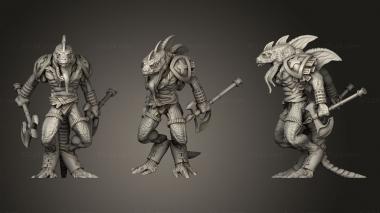 Military figurines Lizardfolk Axe Daredevil 3d model
