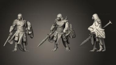 Military figurines Lizardfolk Fighter Miniature 3d model