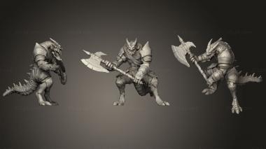 Military figurines Lizardfolk Juggernaut Axe 3d model