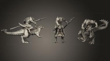Military figurines Lizardfolk Juggernaut Spear Rider 3d model