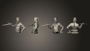 Military figurines Unarmored Duelist Bust 3d model
