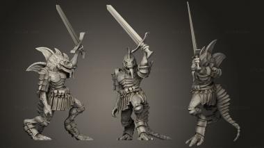 Military figurines Lizardfolk Sword Champion 3d model