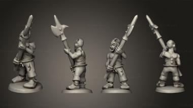 Military figurines Undead Pirate Crew with Halberd 1 3d model