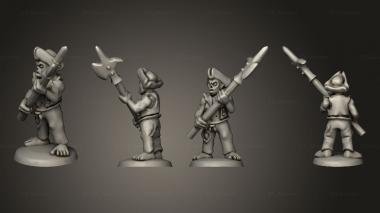 Military figurines Undead Pirate Crew with Halberd 3 3d model