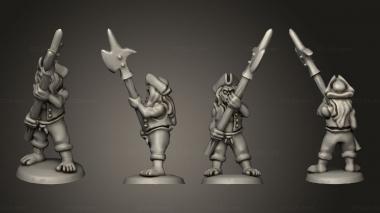 Military figurines Undead Pirate Crew with Halberd 4 3d model