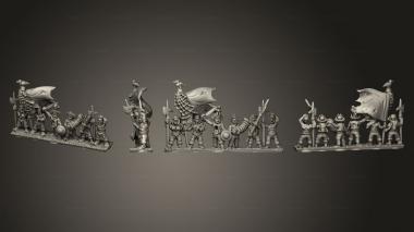 Military figurines Undead Pirate Crew with Halberd Command Strip 3d model