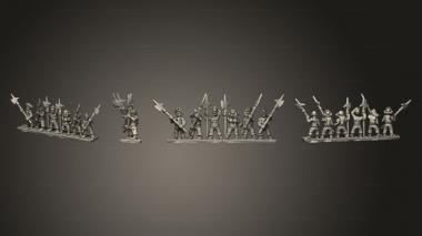 Military figurines Undead Pirate Crew with Halberd Strip 2 3d model