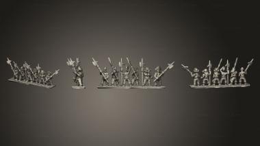 Military figurines Undead Pirate Crew with Halberd Strip 3 3d model