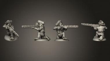 Military figurines Undead Pirate Crew with Muskets 1 3d model