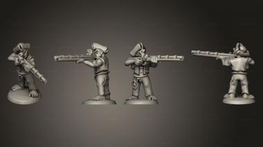 Military figurines Undead Pirate Crew with Muskets 2 3d model