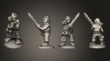 Military figurines Undead Pirate Crew with Muskets 3 3d model