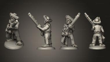 Military figurines Undead Pirate Crew with Muskets 4 3d model