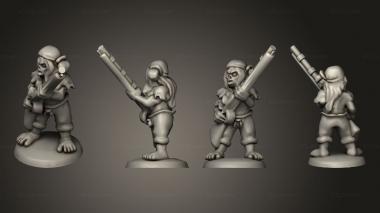 Military figurines Undead Pirate Crew with Muskets 5 3d model