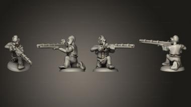Military figurines Undead Pirate Crew with Muskets 6 3d model