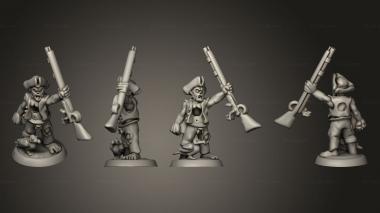 Military figurines Undead Pirate Crew with Muskets Champion 3d model
