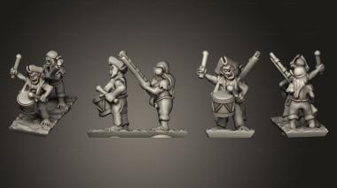 Military figurines Undead Pirate Crew with Muskets Command Strip 2 3d model