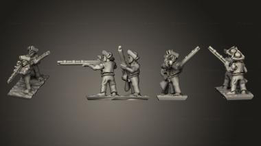 Military figurines Undead Pirate Crew with Muskets Strip 2 3d model