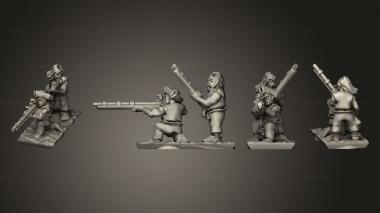 Military figurines Undead Pirate Crew with Muskets Strip 3 3d model