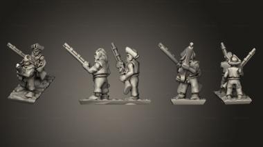 Military figurines Undead Pirate Crew with Muskets Strip 4 3d model