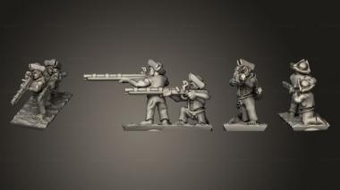 Military figurines Undead Pirate Crew with Muskets Strip 5 3d model