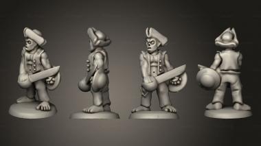 Military figurines Undead Pirate Crew with Sword 3 3d model