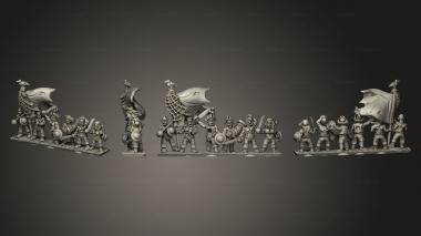 Military figurines Undead Pirate Crew with Sword Command Strip 3d model