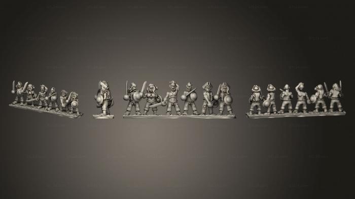 Military figurines (Undead Pirate Crew with Sword Strip 1, STKW_14111) 3D models for cnc