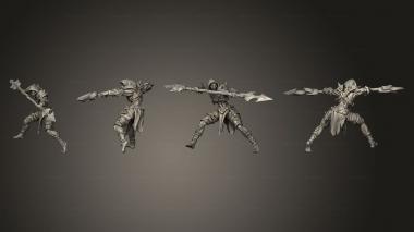 Military figurines Undead Ranged B 3d model