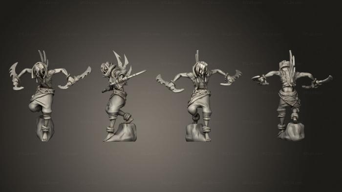 Military figurines (Underwater Mayhem Marine Warrior Dual Sword, STKW_14141) 3D models for cnc