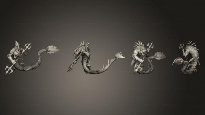 Military figurines (Underwater Mayhem Ocean Naga Dual Trident, STKW_14149) 3D models for cnc