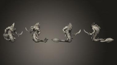 Military figurines Underwater Mayhem Ocean Naga Swords 3d model