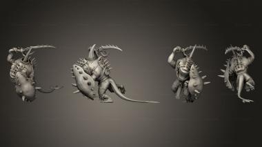 Military figurines Underwater Mayhem Shark Folk Warrior Attacking Large 3d model
