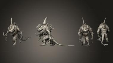 Military figurines Underwater Mayhem Shark Folk Warrior Dagger Large 3d model