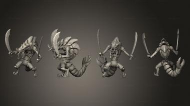 Military figurines Underwater Mayhem Shrimp Folk Dual Sword 3d model