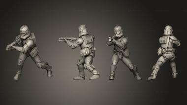Military figurines union trooper pose 2 3d model
