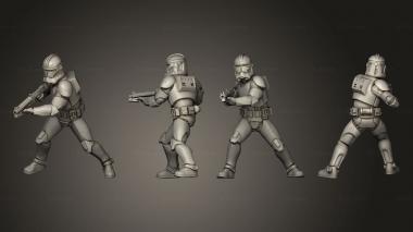 Military figurines union trooper pose 3 3d model
