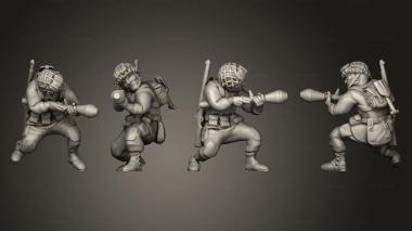 Military figurines US paratrooper 2 panzerfaust 3d model