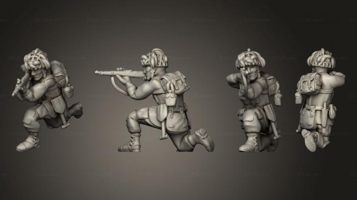 Military figurines (US paratrooper 5, STKW_14236) 3D models for cnc