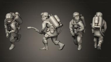 Military figurines US paratrooper 6 flammethrower 3d model