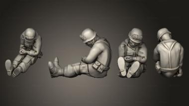 Military figurines US Paratrooper Jeep 3d model