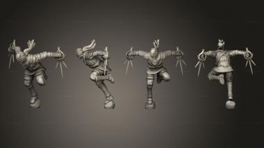 Military figurines Vampires Vampire Assassin Attacking 3d model