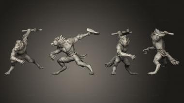 Military figurines Vampires Werewolf Cursed Axe 3d model